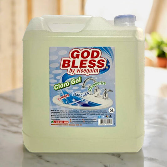 CLORO GEL GOD BLESS, 5 LITROS