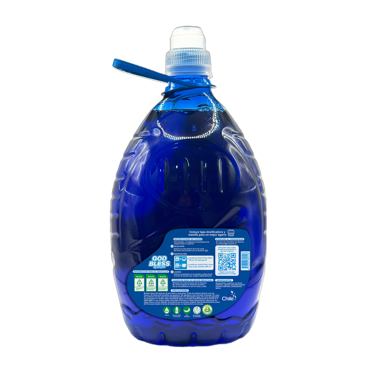 DETERGENTE GOD BLESS GOTITA AZUL, 5 LITROS