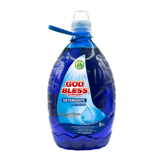 DETERGENTE GOD BLESS GOTITA AZUL, 5 LITROS