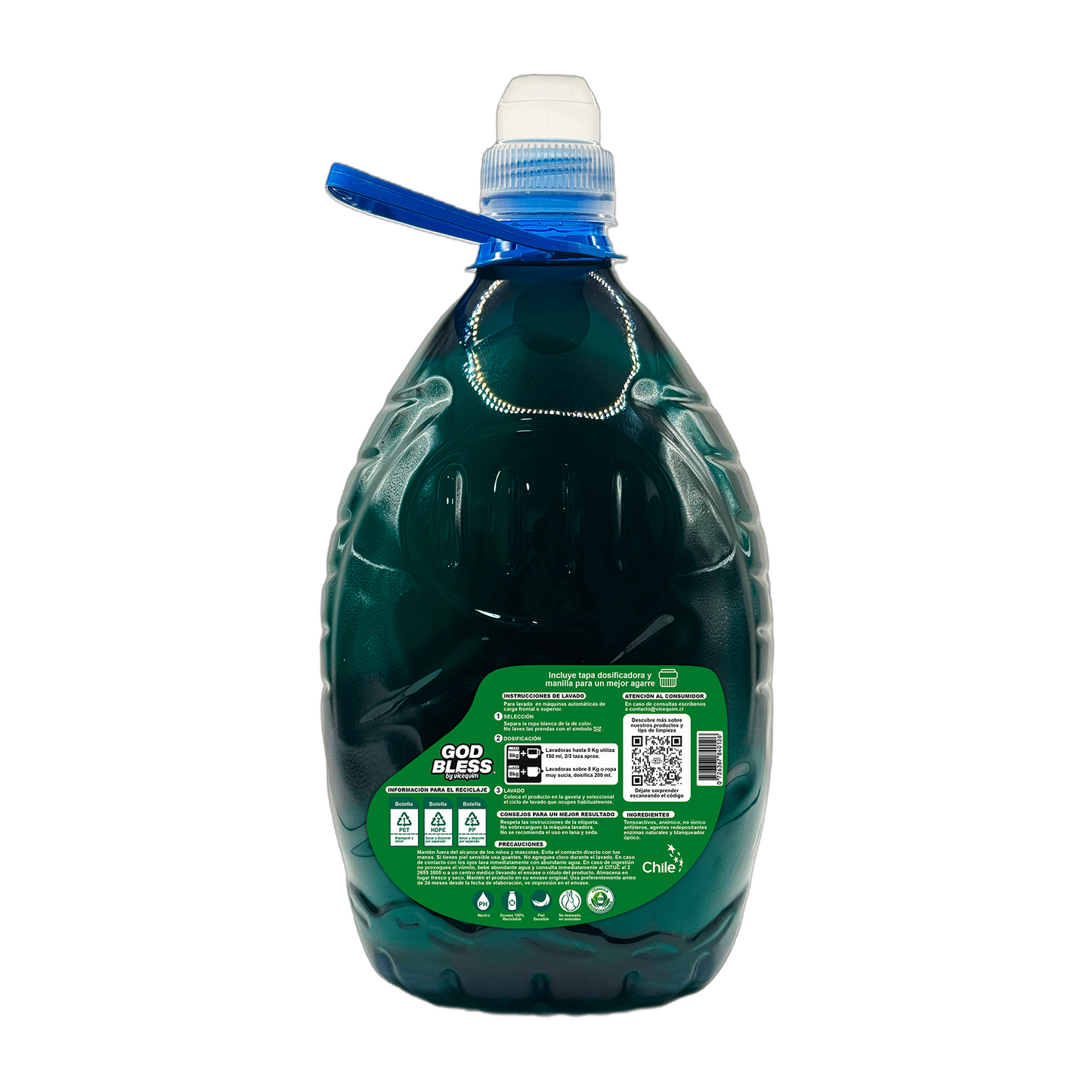 DETERGENTE GOD BLESS GOTITA VERDE, 5 LITROS