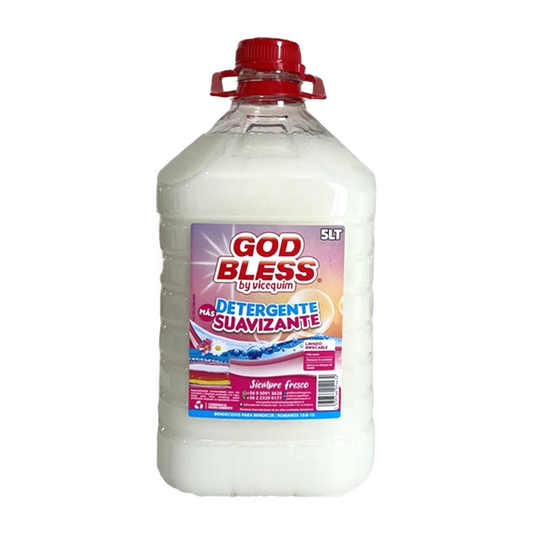 DETERGENTE CON SUAVIZANTE GOD BLESS BLANCO, 5 LITROS