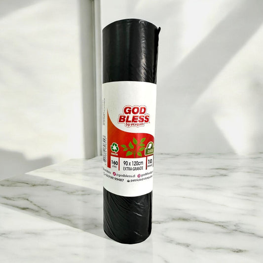 BOLSAS DE BASURA EXTRA GRANDES GODBLESS 90x120CM – 10 UNIDADES (160 LITROS)