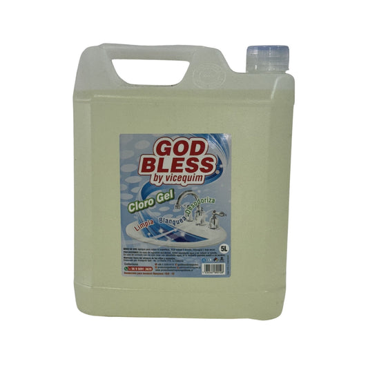 CLORO GEL GOD BLESS, 5 LITROS