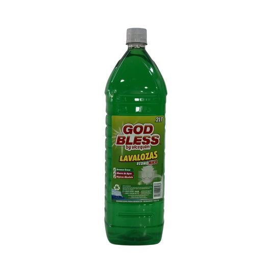 LAVALOZAS ECONÓMICO GOD BLESS (VERDE), 2 LITROS