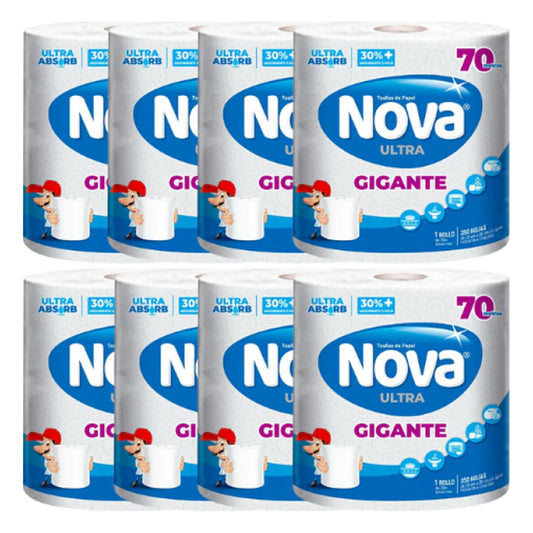TOALLA NOVA ULTRA GIGANTE 70MT UN( MANGA 6 ROLLOS)