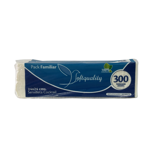 SERVILLETA CÓCTEL SOFTQUALITY PAQUETE X 300 UNIDADES, UNIDAD