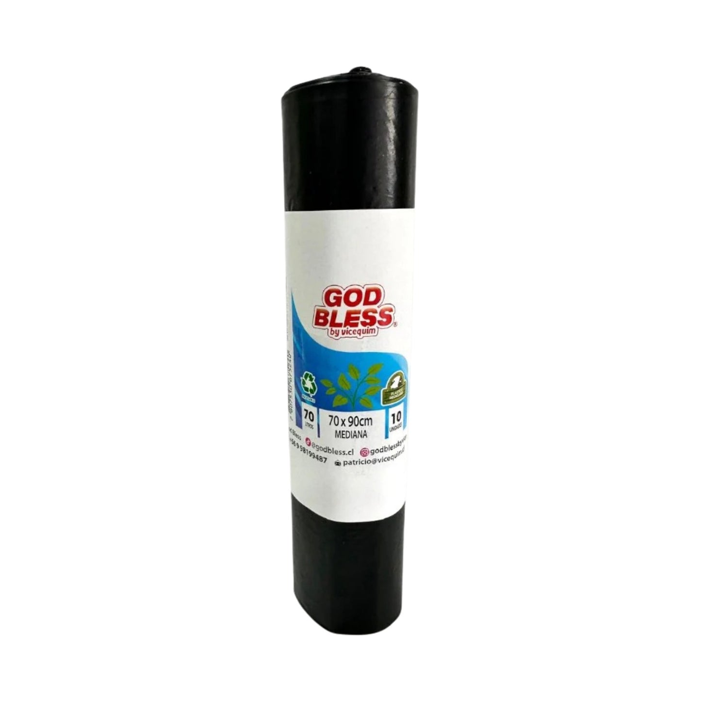 BOLSAS DE BASURA MEDIANAS GODBLESS 70x90CM – 10 UNIDADES (70 LITROS)