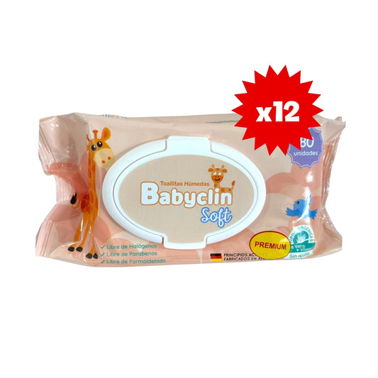 PACK DE 12 TOALLITAS HÚMEDAS BABYCLIN SOFT