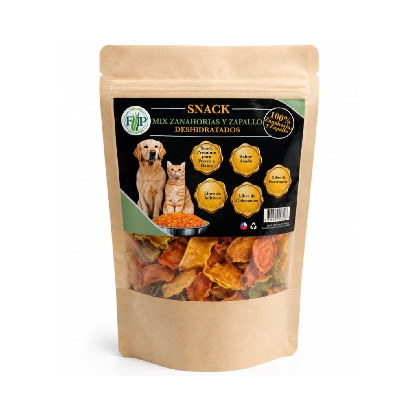 FyP SABORES DEL CAMPO MIX ZANAHORIA Y ZAPALLO CAMOTE DESHIDRATADOS 60gr