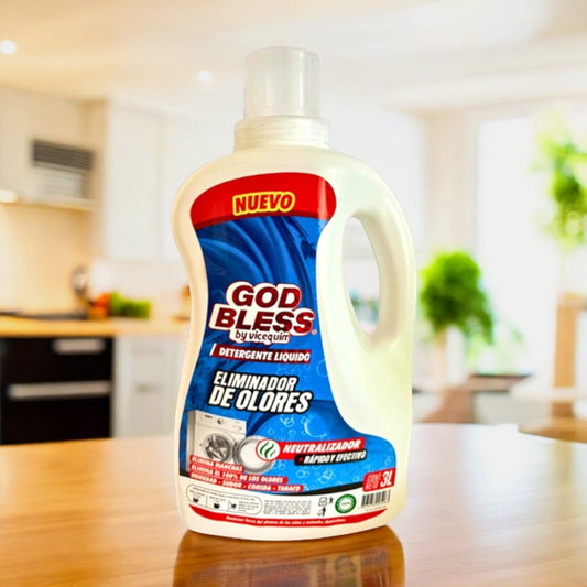 DETERGENTE ELIMINADOR DE MANCHAS Y MALOS OLORES GOD BLESS 3 LITROS