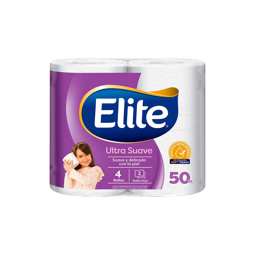 PAPEL HIGIÉNICO ELITE DOBLE HOJA 50MT X 4 (UNIDAD)