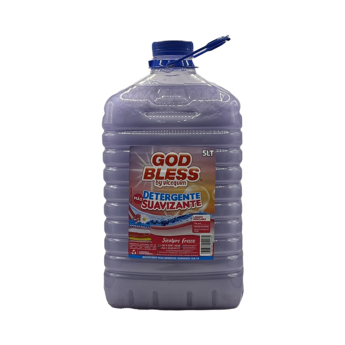 DETERGENTE CON SUAVIZANTE GOD BLESS LILA, 5 LITROS