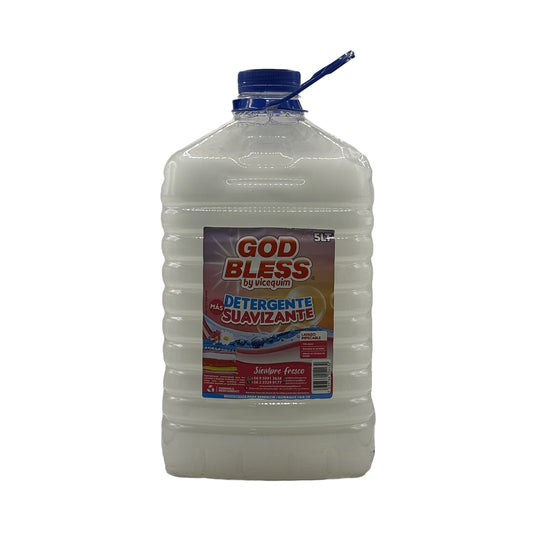 DETERGENTE CON SUAVIZANTE GOD BLESS BLANCO, 5 LITROS