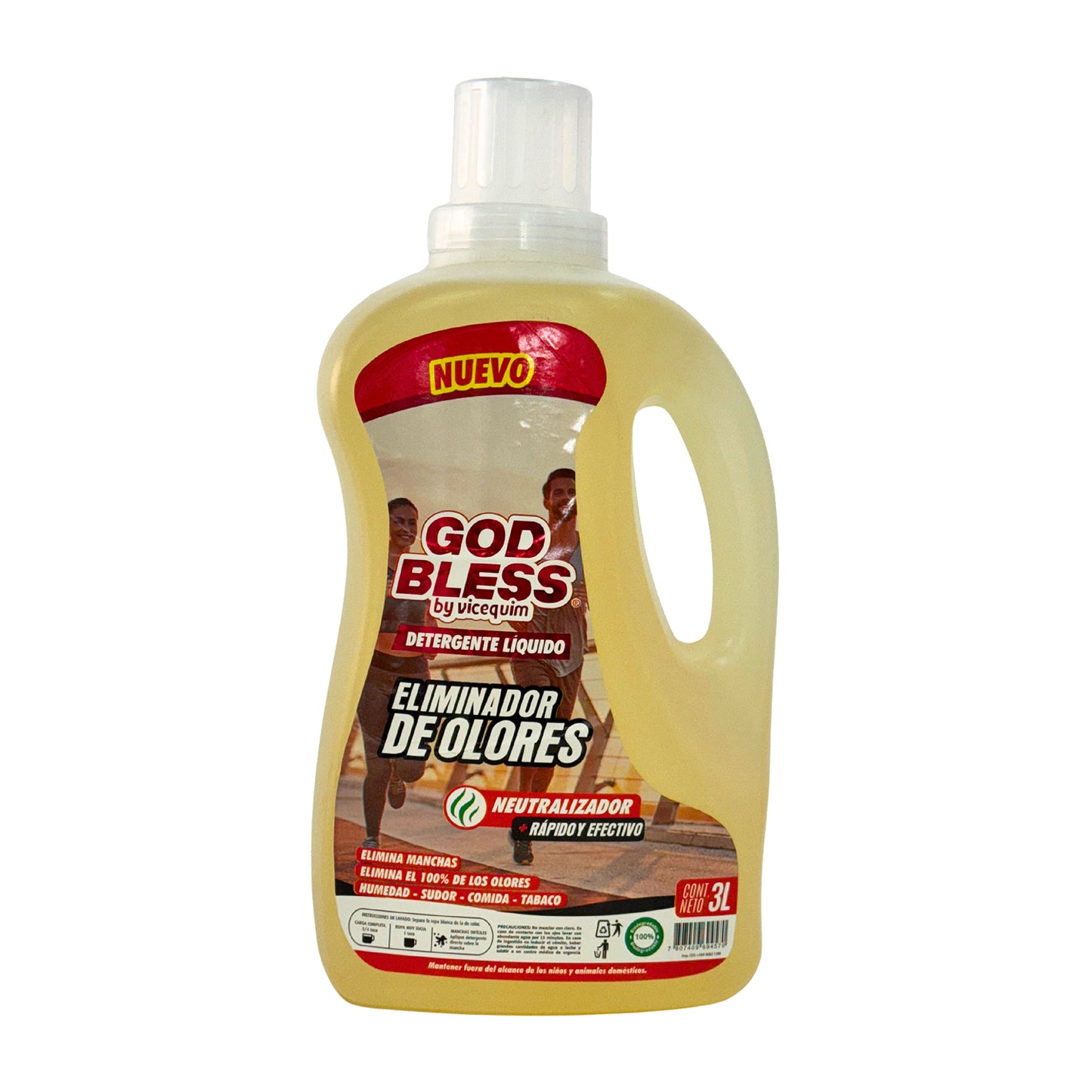 DETERGENTE ROPA DEPORTIVA ELIMINADOR DE OLORES GOD BLESS 3 LITROS