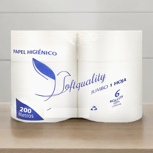 PAPEL HIGIÉNICO INSTITUCIONAL 6X200 SOFTQUALITY