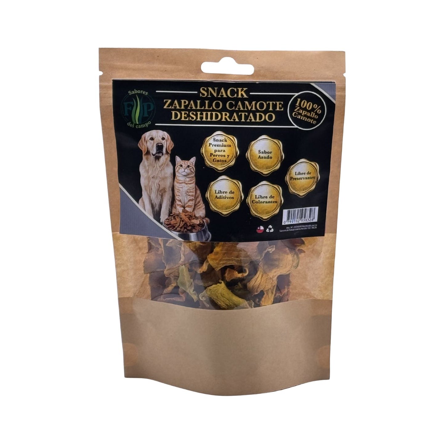 FyP SABORES DEL CAMPO SNACK ZAPALLO CAMOTE  DESHIDRATADO CON SABOR NATURAL ASADO 50gr