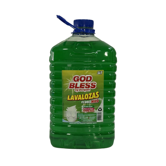 LAVALOZAS ECONÓMICO GOD BLESS (VERDE), 5 LITROS