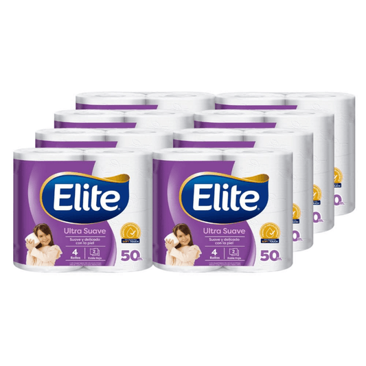 PAPEL HIGIÉNICO ELITE DOBLE HOJA 50MT X 4 (32 ROLLOS)