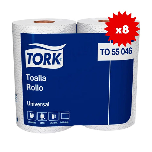TOALLA DE PAPEL TORK MANGA 8X2 (16 ROLLOS), MANGA